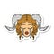 crying tiefling face sticker for role play game for role play game