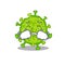 A Crying virus corona cell cartoon mascot design style