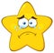Crying Yellow Star Cartoon Emoji Face Character With Tears