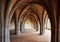 Crypt with columns and arches of an old villa in Italy