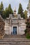 Crypt with sculptures on Montjuic Cemetery, Barcelona, Spain