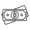 Crypto cash icon outline vector. Money bitcoin