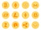 Crypto Coins Icons Set.