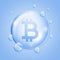 Crypto currency bitcoin balloon bubble concept