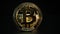 Crypto currency, bitcoin. BTC, Bit Coin. Blockchain technology, bitcoin mining. Macro shot of rotating bitcoins.