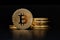 Crypto currency bitcoin golden representation