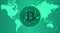 Crypto currency bitcoin in trendy green colors