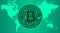 Crypto currency bitcoin in trendy green colors