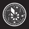 Crypto currency bitshares black and white symbol