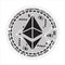 Crypto currency ethereum black and white symbol