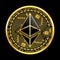 Crypto currency ethereum golden symbol