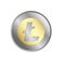 Crypto currency golden Lite Coin symbol. Vector.