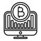 Crypto currency icon outline vector. Online coin bar