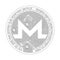 Crypto currency monero black and white symbol