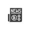 Crypto currency news headline vector icon