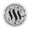 Crypto currency steem black and white symbol