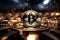 Crypto Elegance Golden bitcoin background, an embodiment of the financial investment concept