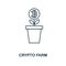 Crypto Farm outline icon. Monochrome style design from crypto currency icon collection. UI. Pixel perfect simple