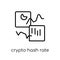 crypto hash rate icon. Trendy modern flat linear vector crypto h