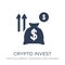 crypto Invest icon. Trendy flat vector crypto Invest icon on white background from Cryptocurrency economy and finance collection