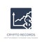 crypto records icon. Trendy flat vector crypto records icon on w