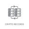 crypto records linear icon. Modern outline crypto records logo c