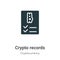Crypto records vector icon on white background. Flat vector crypto records icon symbol sign from modern cryptocurrency collection