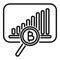 Crypto search icon outline vector. Bar online finance