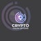 Crypto vision options logo, creative digital eye vector