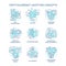 Cryptocurrency adoption turquoise concept icons set