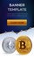 Cryptocurrency banner template. Bitcoin. Ethereum. 3D isometric Physical bit coins. Golden bitcoin and siver Ethereum coi