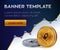 Cryptocurrency banner template. Stellar. 3D isometric Physical bit coin. Golden and silver Stellar coins. Stock il