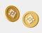 Cryptocurrency Binance coins from different viewes on white background. 3d render illustration with soft lights.