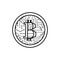 Cryptocurrency bitcoin future coin icon. The concept of virtual currency. vector illustration