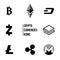 Cryptocurrency blockchain icons, Set of virtual currencies icons, bitcoin, ripple, litecoin, ethereum, trading and exchange concep