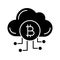 Cryptocurrency cloud mining service glyph icon