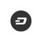 Cryptocurrency coin Dash icon isolated. Physical bit coin. Digital currency. Altcoin symbol. Blockchain based secure