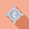 Cryptocurrency coin icon flat vector. Crypto money