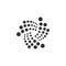 Cryptocurrency coin IOTA MIOTA icon isolated. Physical bit coin. Digital currency. Altcoin symbol. Blockchain based