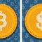 cryptocurrency and dollar finance icons design