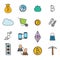 Cryptocurrency Doodle Icons Set