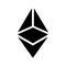 Cryptocurrency, ethereum icon. Black vector graphics