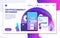 Cryptocurrency exchange landing page. Online crypto payment. Business marketplace web vector design