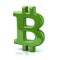 Cryptocurrency green Bitcoin sign 3d illustration