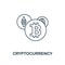 Cryptocurrency icon outline style. Thin line design from fintech icons collection. Pixel perfect cryptocurrency icon for