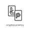 cryptocurrency icon. Trendy modern flat linear vector cryptocurrency icon on white background from thin line
