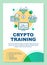 Cryptocurrency mining training poster template layout. Crypto trading business course. Banner, booklet, leaflet print