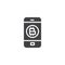 Cryptocurrency mobile payment vector icon