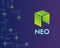 Cryptocurrency NEO blockchain circuit style background