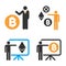 Cryptocurrency Presentation Vector Icon Set